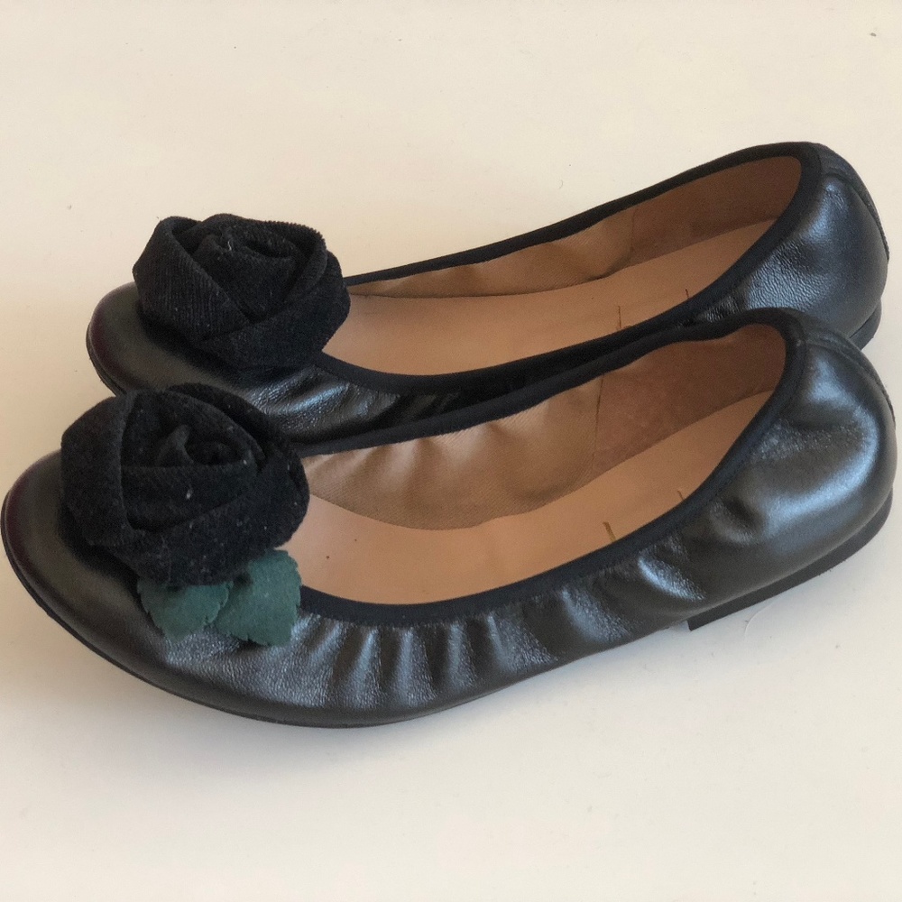 French Sole Flexible Black Ballet Flats